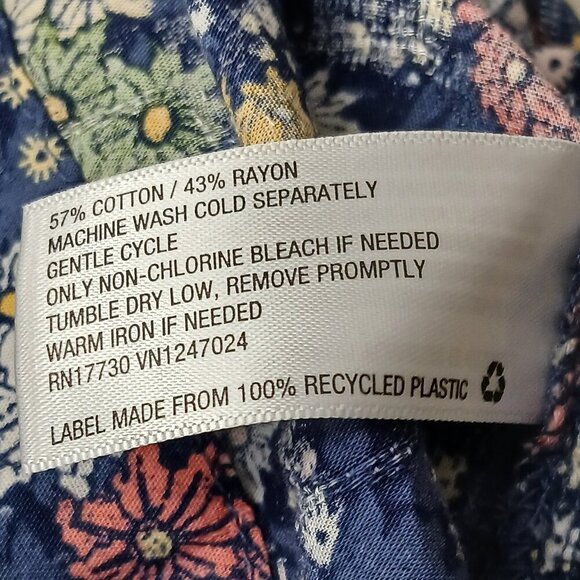 Cottagecore Floral Mini Dress Blue Size Large - Picture 8 of 9